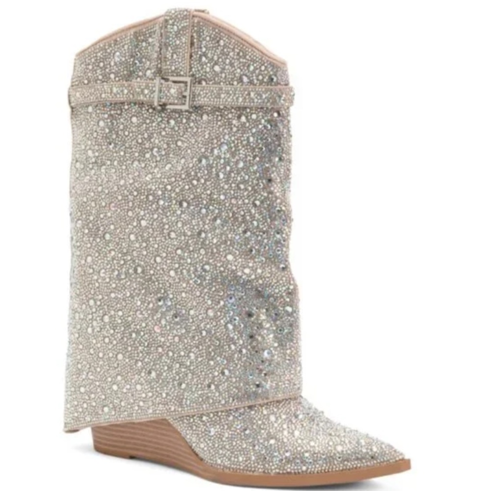 Madden Girl Sparkly Rhinestone Cowboy Boots NIB